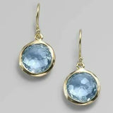Boucles d'oreilles vintage en cristal bleu ciel