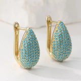 Goutte Turquoise™ | Boucles créoles en matière précieuse – FS