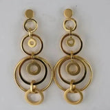 Boucles d'oreilles pendantes vintage en spirale dorée