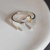 Bague Dachshund en argent sterling 925 – Taille ajustable