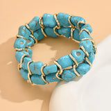 Bracelet Tissé™ | Élégance en or et turquoise – FS