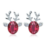 Boucles d'oreilles festives en cristal en forme de renne