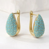 Goutte Turquoise™ | Boucles créoles en matière précieuse – FS