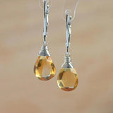 Boucles d'oreilles vintage en cristal orange