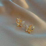 Élégantes boucles d'oreilles papillon en zircon