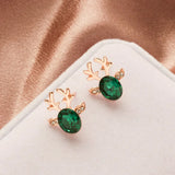 Boucles d'oreilles festives en cristal en forme de renne
