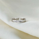 Bague de Souhaits Ajustable en Argent