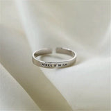 Bague de Souhaits Ajustable en Argent