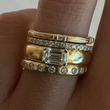 Bague vintage unique en zircone taillée