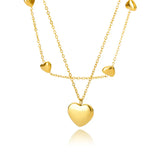 Collier pendentif cœur multicouche