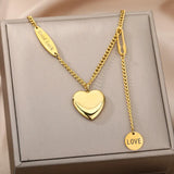 Collier pendentif cœur multicouche