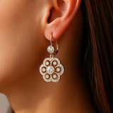 Boucles d'oreilles vintage en cristal Mandala