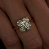 Bague carrée arrondie vintage en cristal