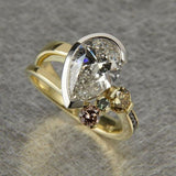 Bague vintage en or avec zircone