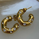 Boucles d'oreilles vintage en cristal incrusté d'or