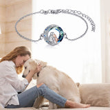 Bracelet ajustable en argent sterling avec breloque chien