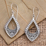 Boucles d'oreilles vintage en cristal creux et lierre