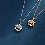 Collier rotatif avec flocon de neige en argent