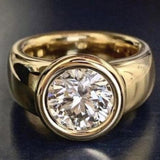 Bague vintage en or avec verre arrondi