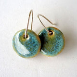 Boucles d'oreilles vintage en céramique et argent