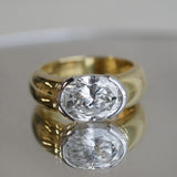 Bague vintage en or avec zircone brillante