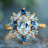 Bague vintage fantaisie en or avec zircone