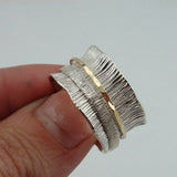 Bague vintage en argent et or fin