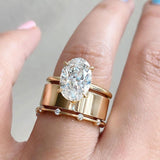 Bague ovale vintage en or et zircone