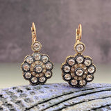 Boucles d'oreilles vintage en cristal mandala et or