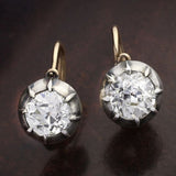 Boucles d'oreilles vintage arrondies en argent et zircone