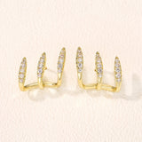 Boucles d'oreilles Élégance™ | Strass, trois griffes