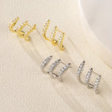 Boucles d'oreilles Élégance™ | Strass, trois griffes