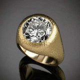 Bague vintage en or forgé avec zircone