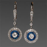 Boucles d'oreilles pendantes vintage mandala bleu