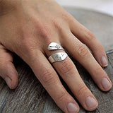 Bague ajustable sculptée à la main avec motif pissenlit