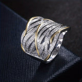 Bague torsadée élégante à plusieurs couches