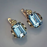 Boucles d'oreilles bohèmes en verre incrusté bleu