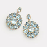Boucles d'oreilles ovales vintage en aigue-marine