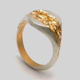 Bague vintage en or et argent forgée à l'ancienne