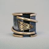 Bague ouverte vintage en argent et or fin