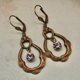 Boucles d'oreilles vintage en bronze creux
