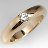 Bague vintage en or avec petite zircone incrustée