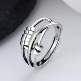 Bague vintage argentée à plusieurs rangées