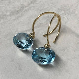 Boucles d'oreilles vintage en verre rond bleu
