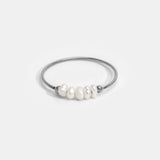 Bague en argent classique avec perle d'eau douce