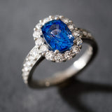 Bague vintage en argent bleu brillant