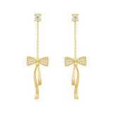 Boucles d'Oreilles avec Nœud en Cristal