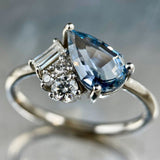 Bague vintage avec saphir et diamants