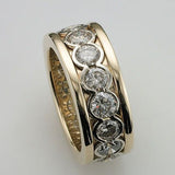 Bague vintage en or fin avec zircones