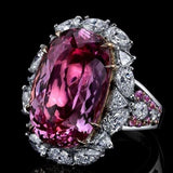 Bague vintage rose argent brillant